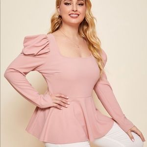 SHEIN Pink Peplum Top